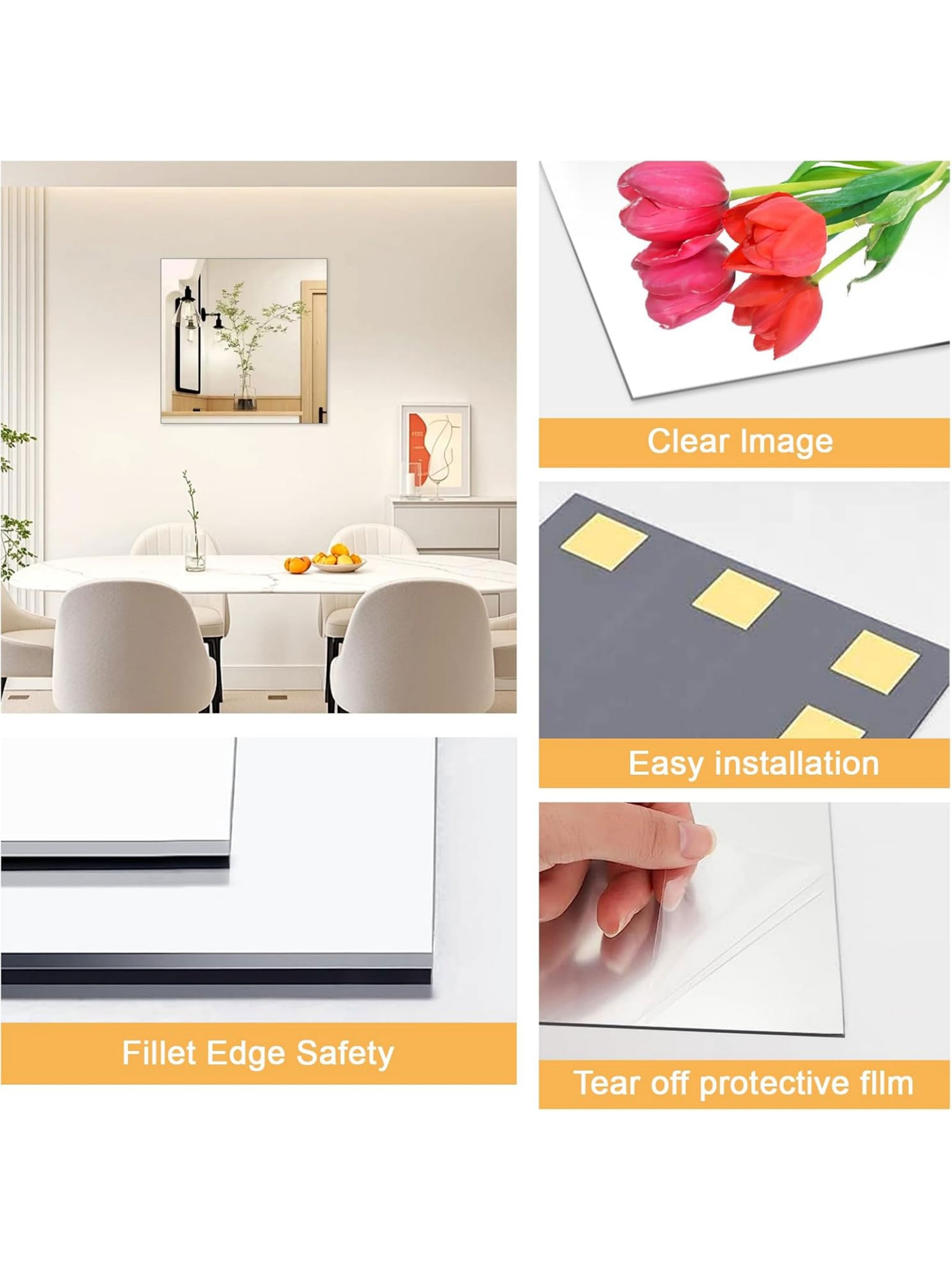 Square Acrylic Wall Mirror
