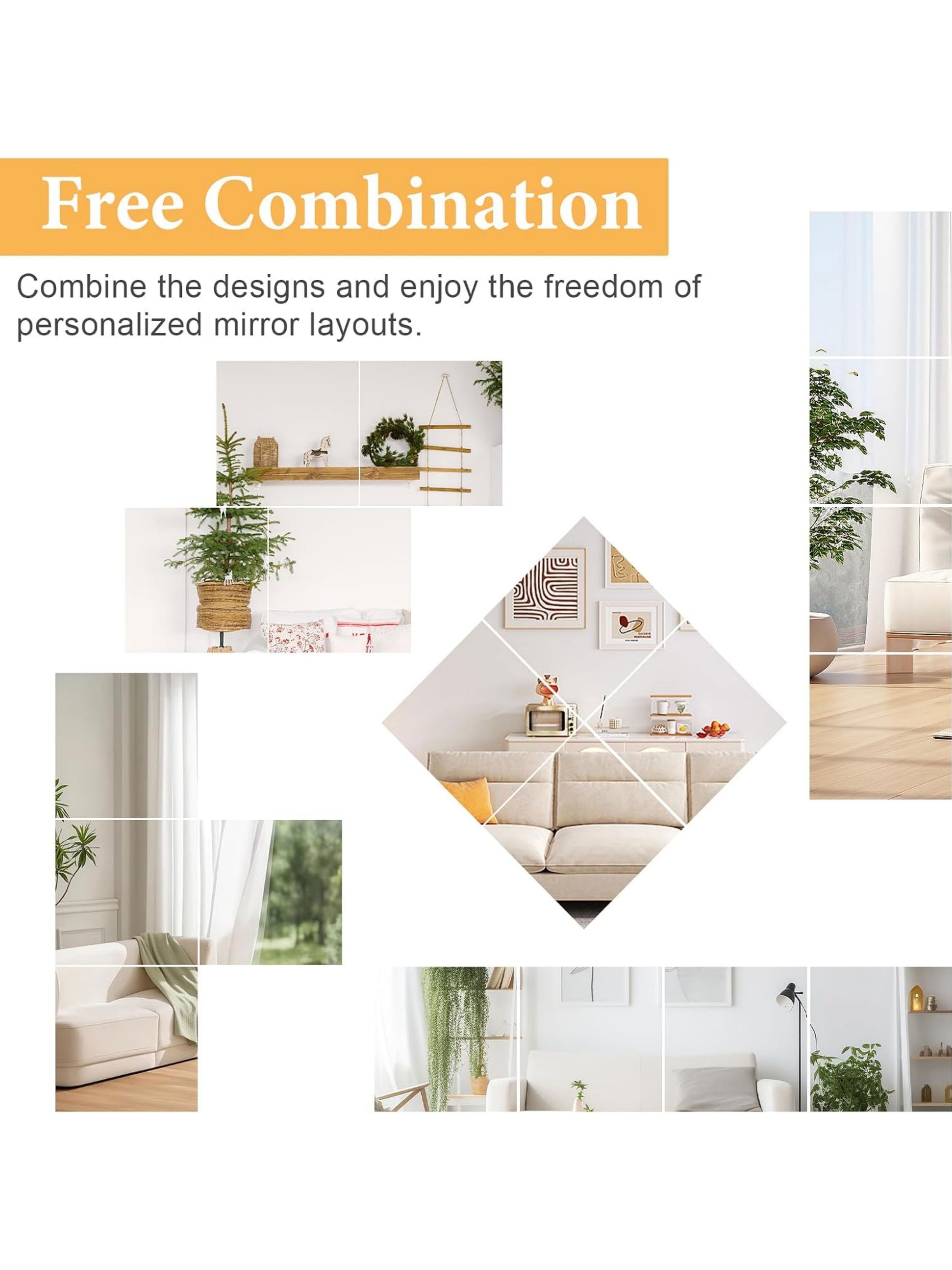 Square Acrylic Wall Mirror