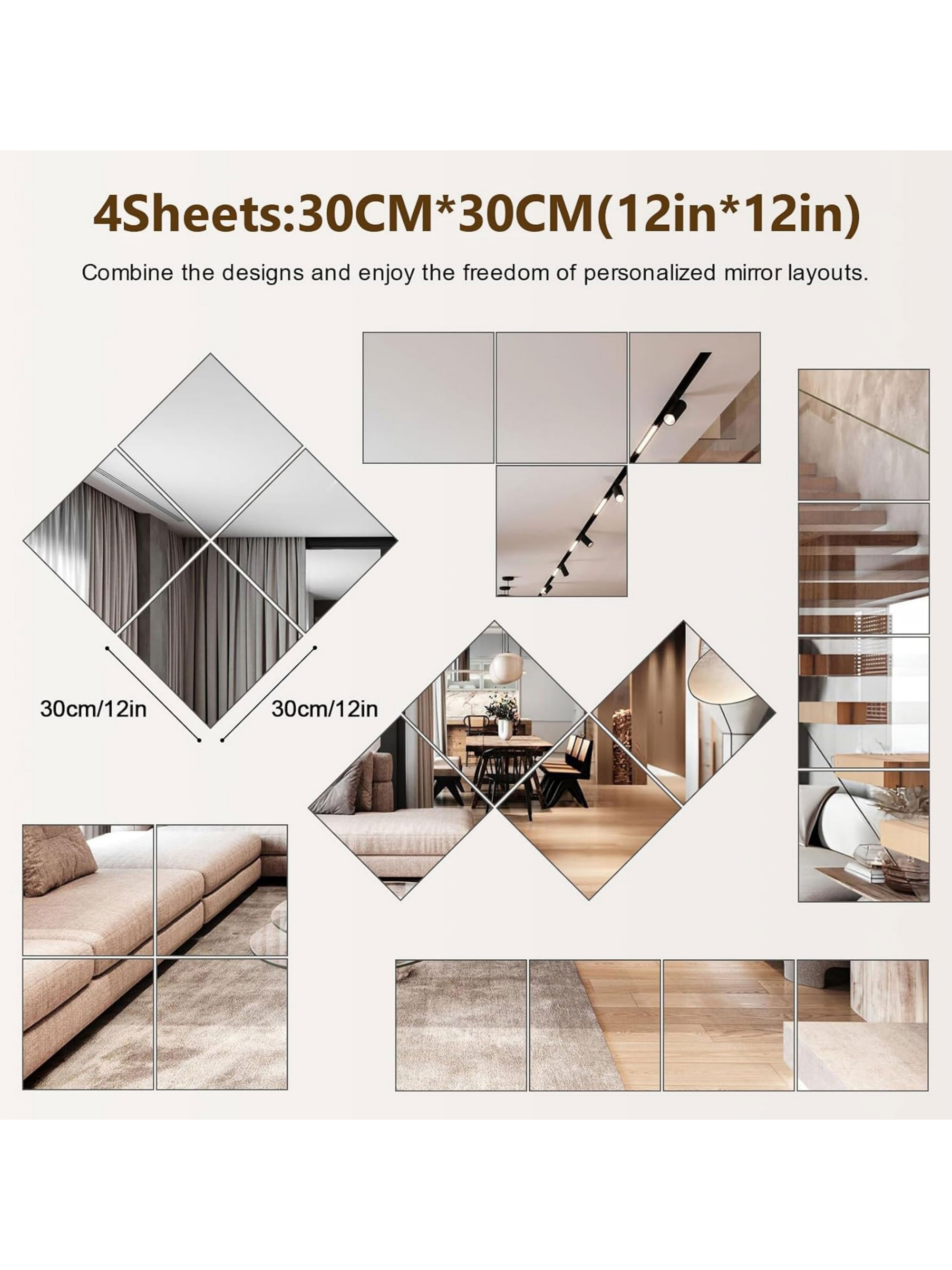 Modern Square Acrylic Wall Mirror (30x30cm)
