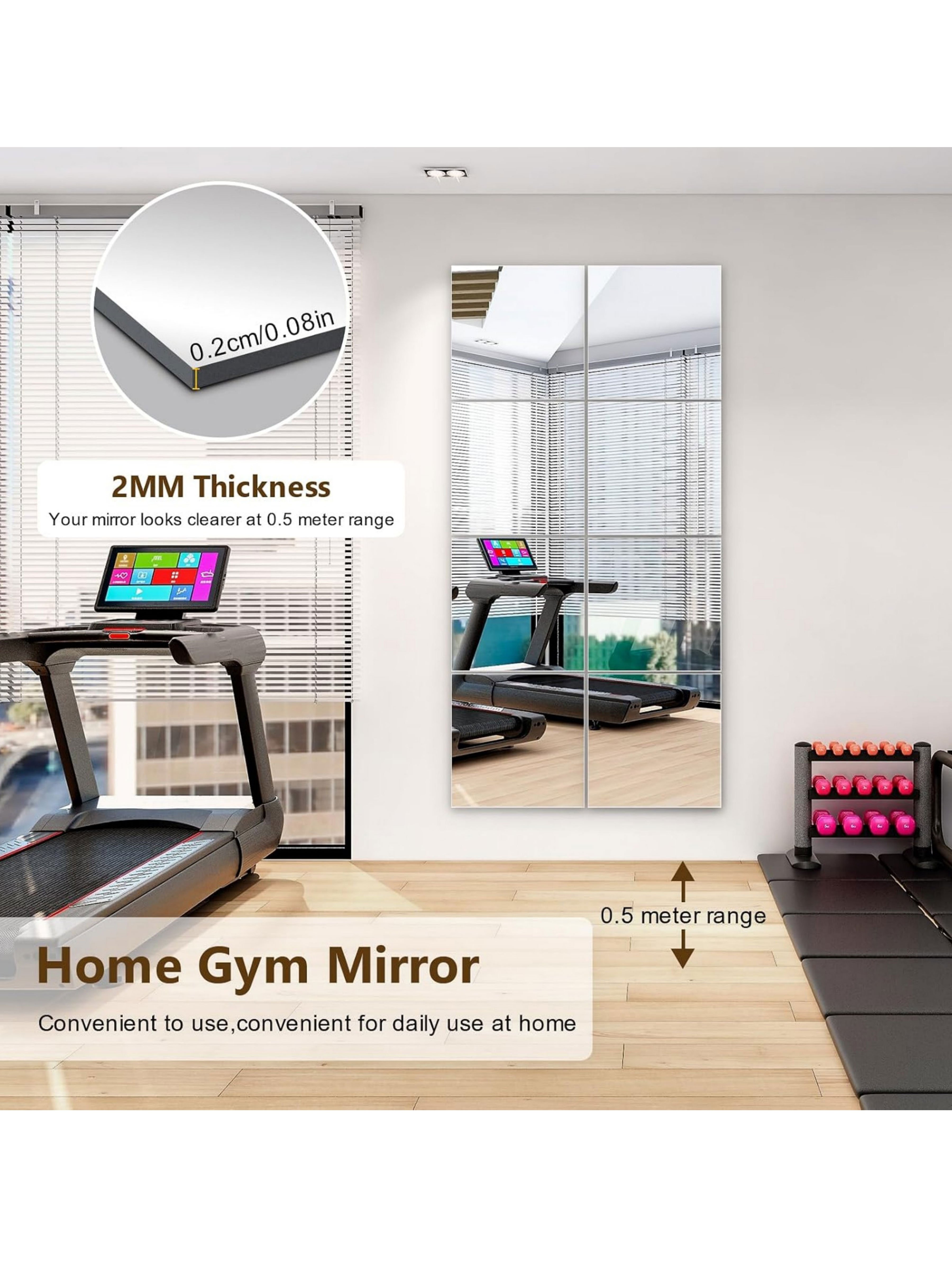 Modern Square Acrylic Wall Mirror (30x30cm)