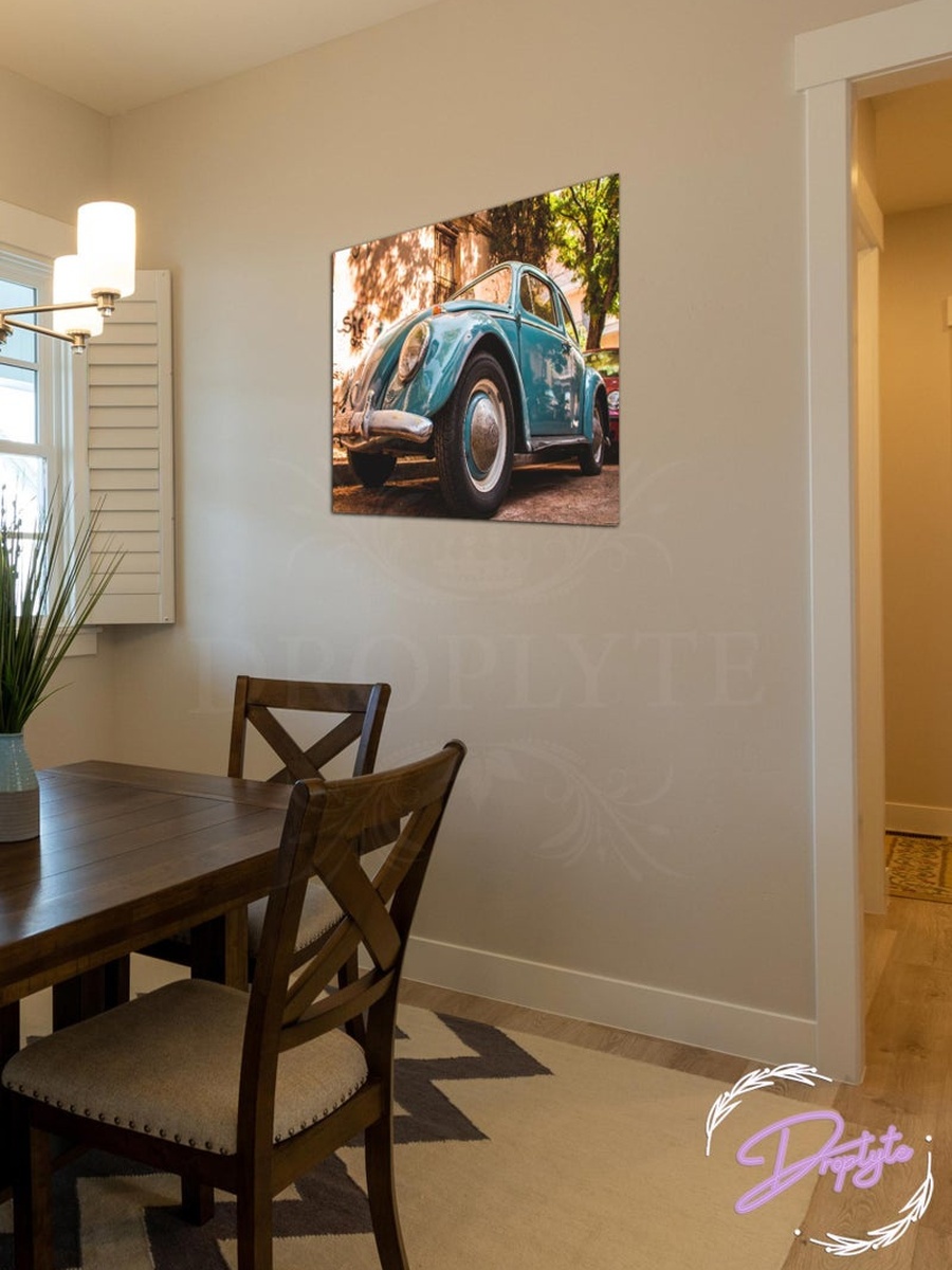 Vintage Blue Car Decorative Wall Art, 30CM x 30CM
