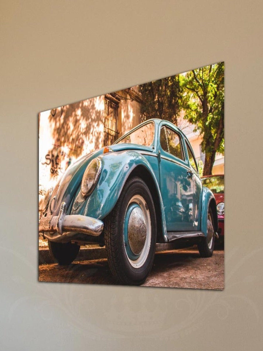 Vintage Blue Car Decorative Wall Art, 30CM x 30CM