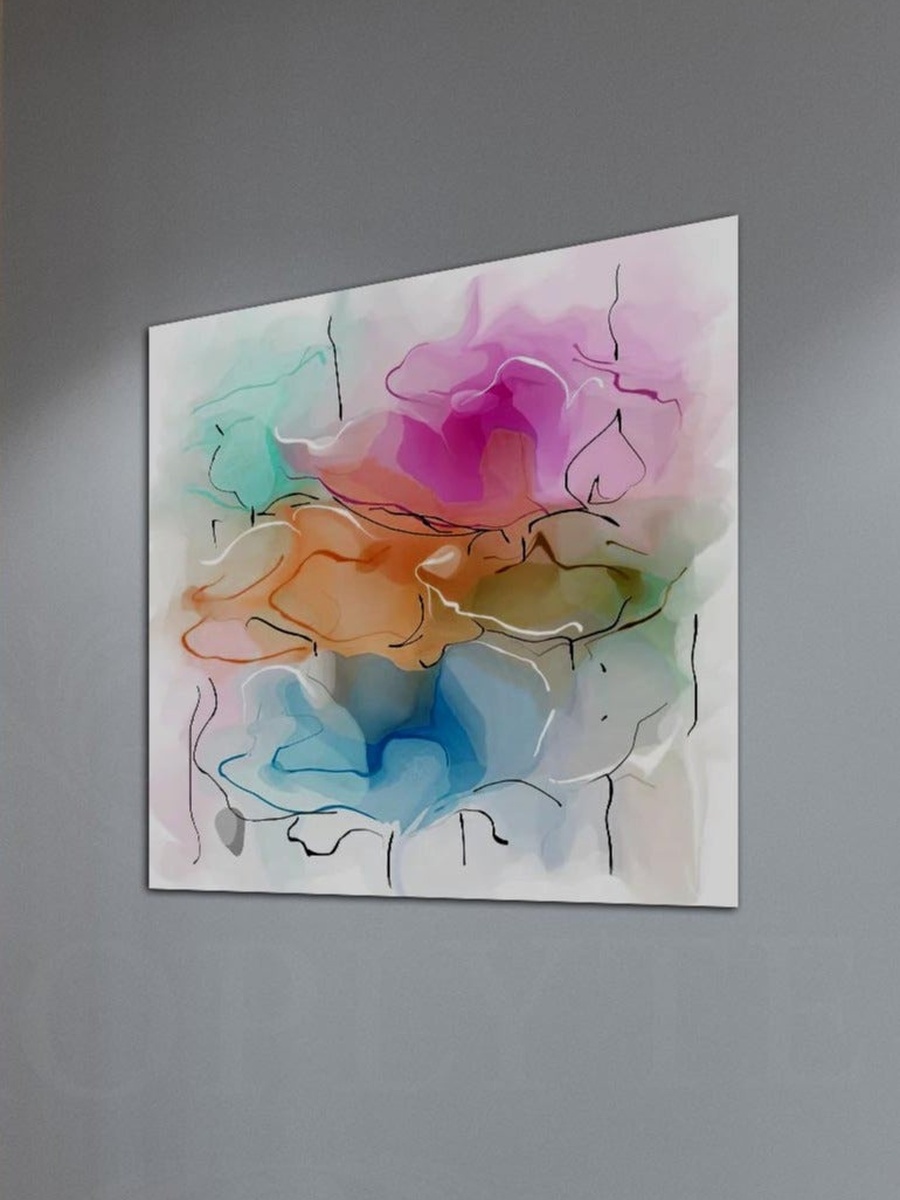 Multicolor Abstract Watercolor Painting Decorative Wall Art, 30CM x 30CM