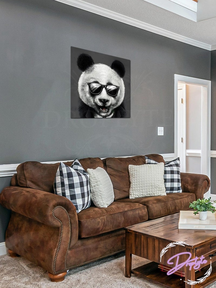 Panda in Suit Decorative Wall Art, 30CM x 30CM