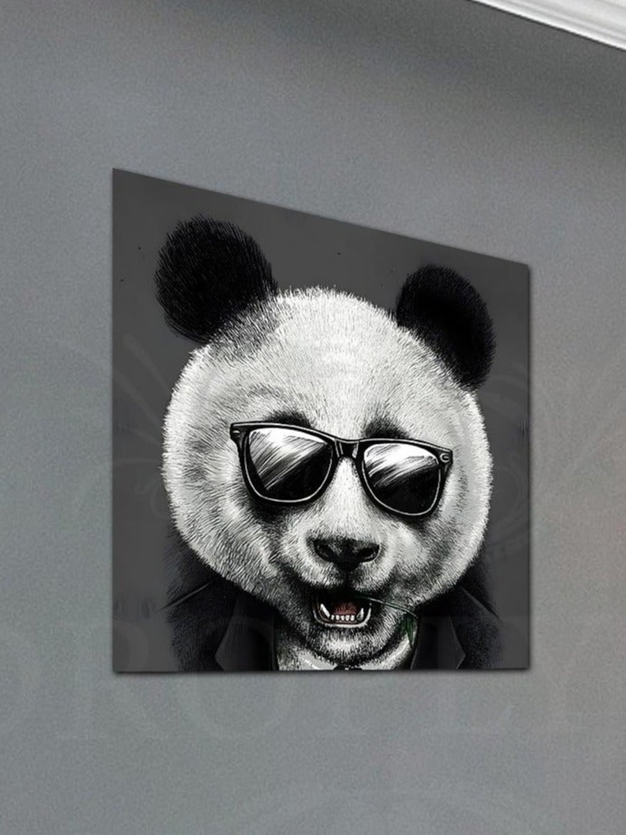 Panda in Suit Decorative Wall Art, 30CM x 30CM