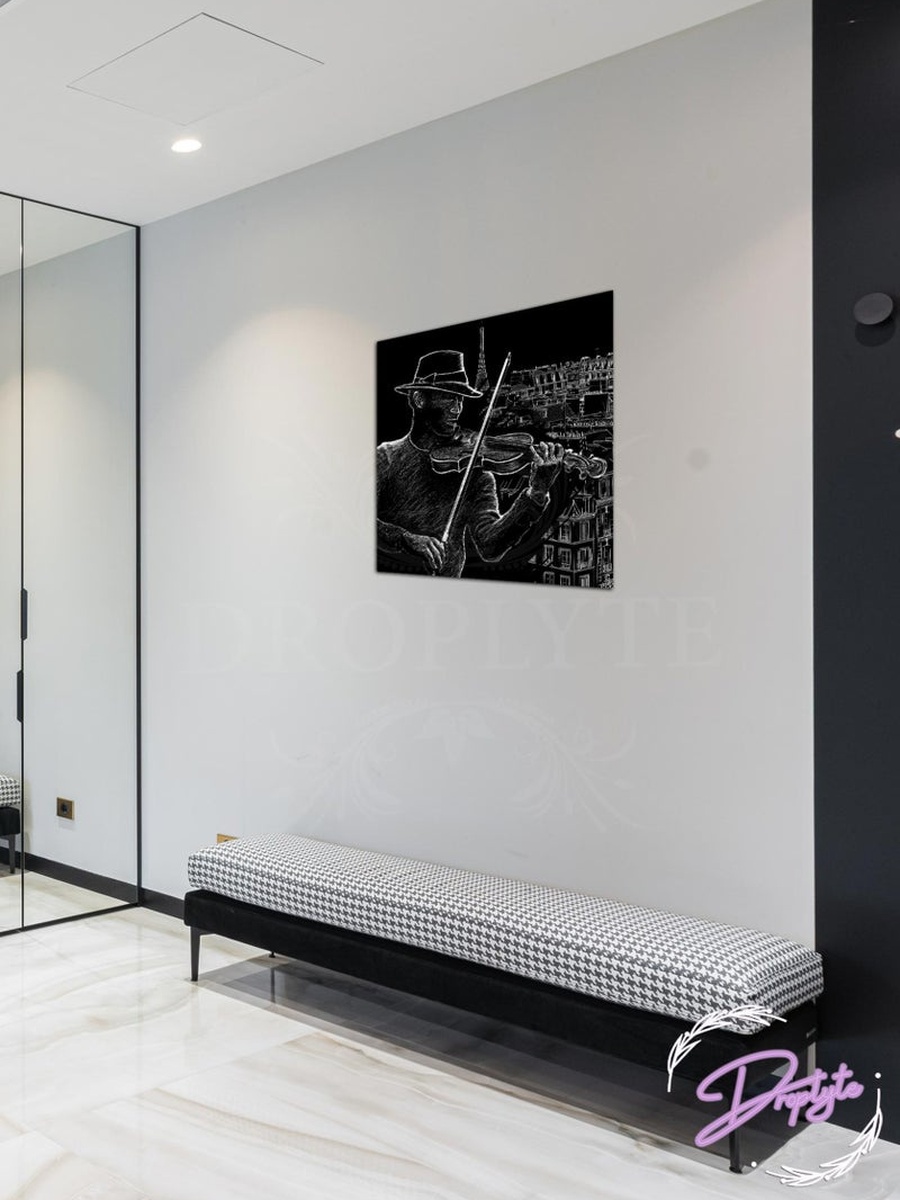 Graffiti Music Voilin Player Decorative Wall Art, 30CM x 30CM