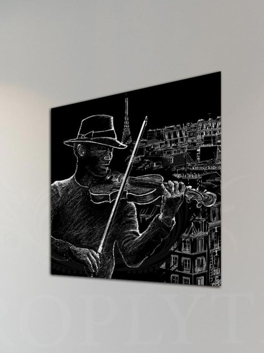 Graffiti Music Voilin Player Decorative Wall Art, 30CM x 30CM