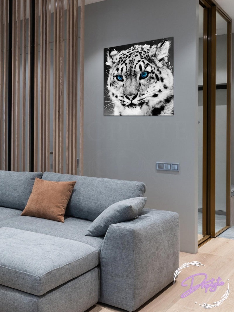 Face of a White Tiger Decorative Wall Art, 30CM x 30CM