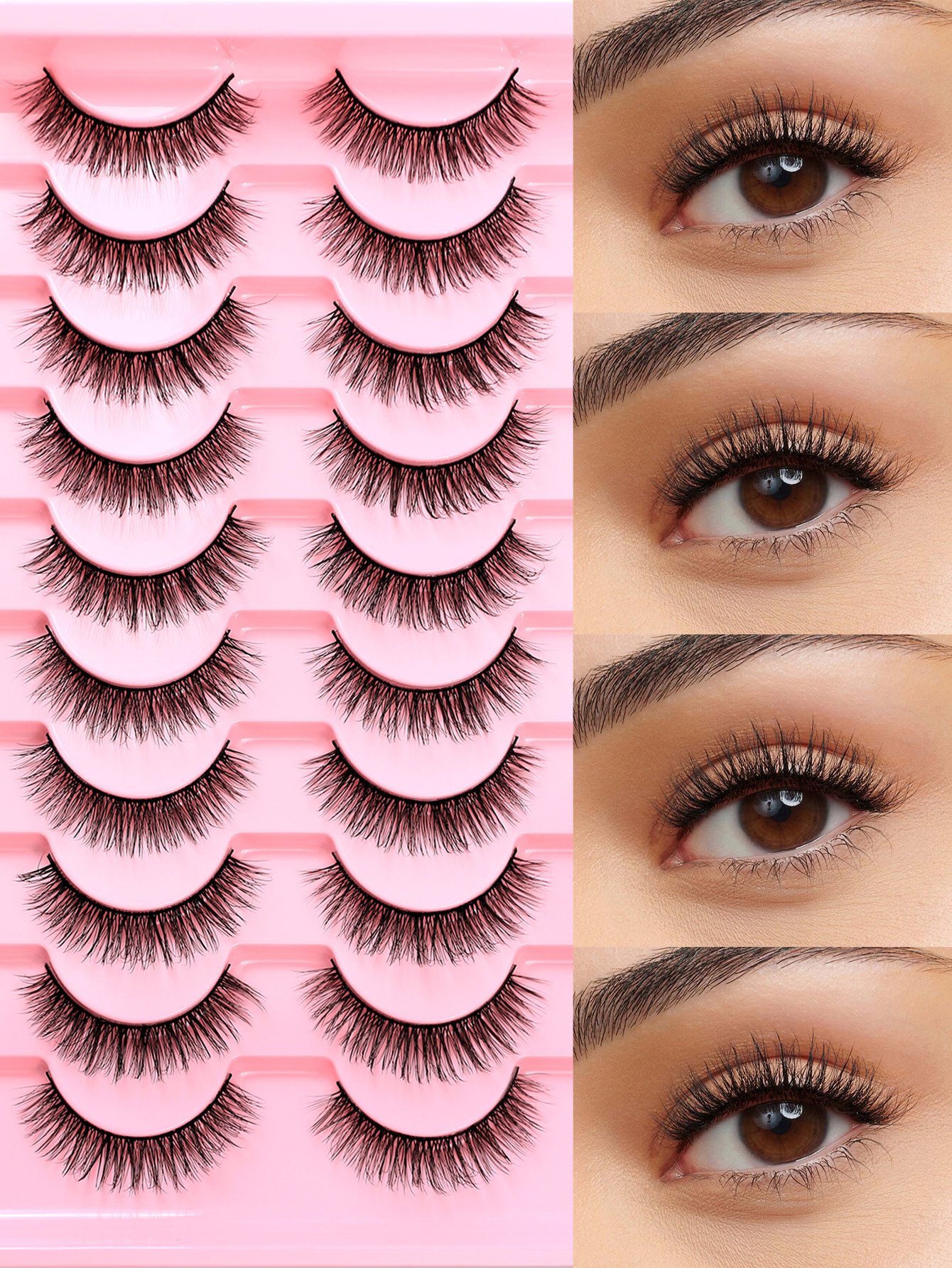 Volumizing Faux Mink Eyelashes - 30 Pairs Set