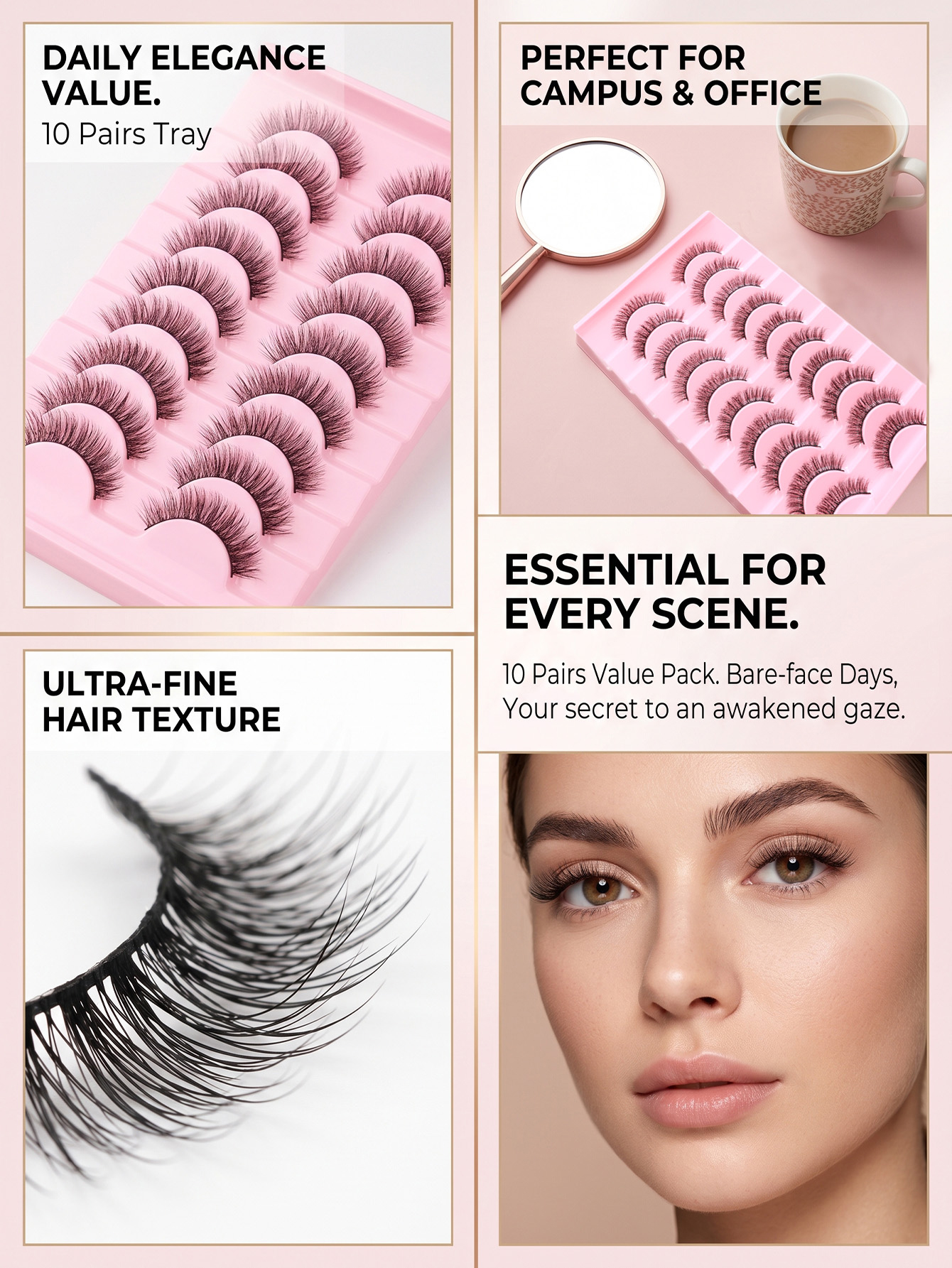 Volumizing Faux Mink Eyelashes - 30 Pairs Set