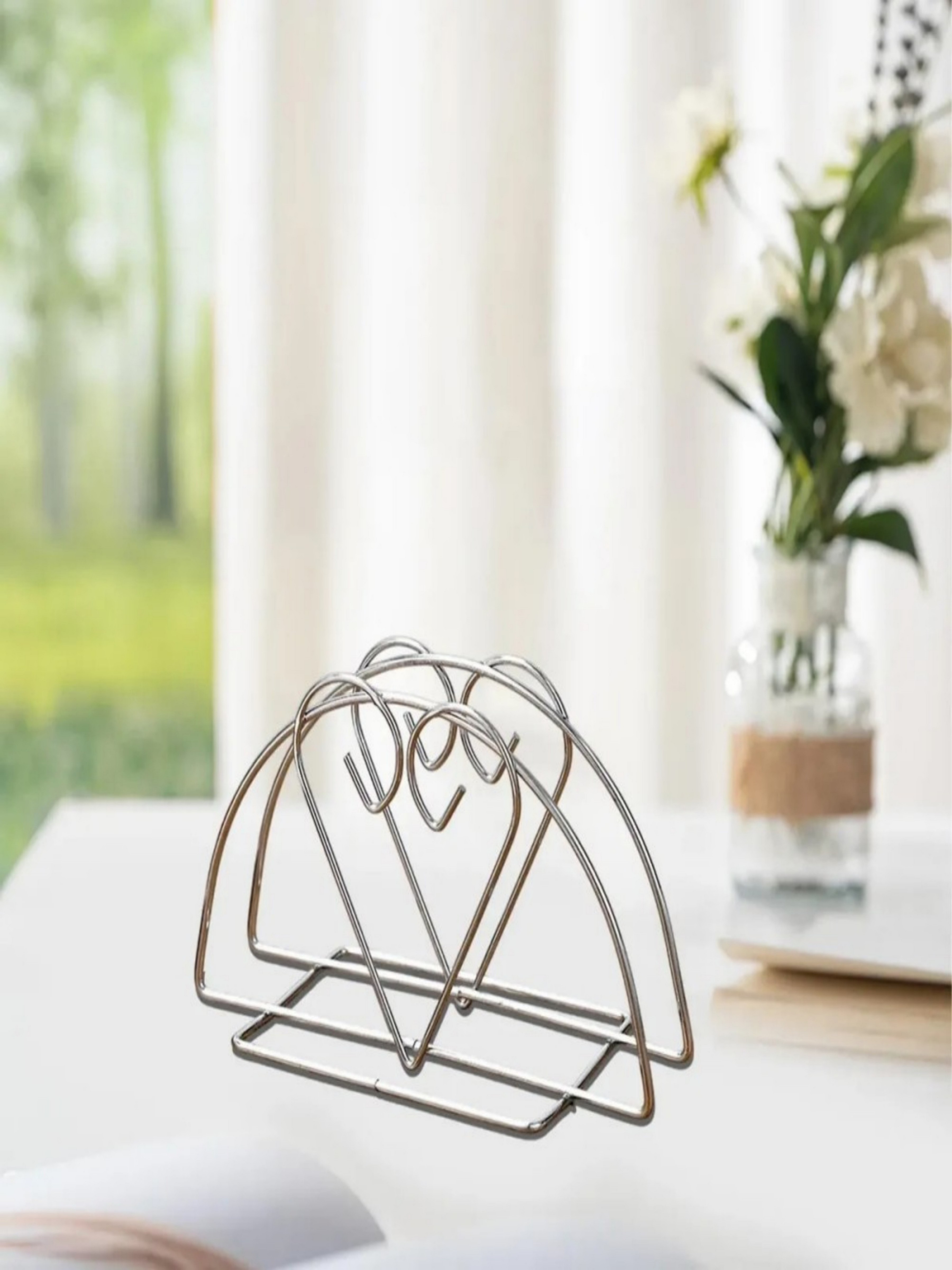 Silver Stainless Steel Heart Napkin Holder