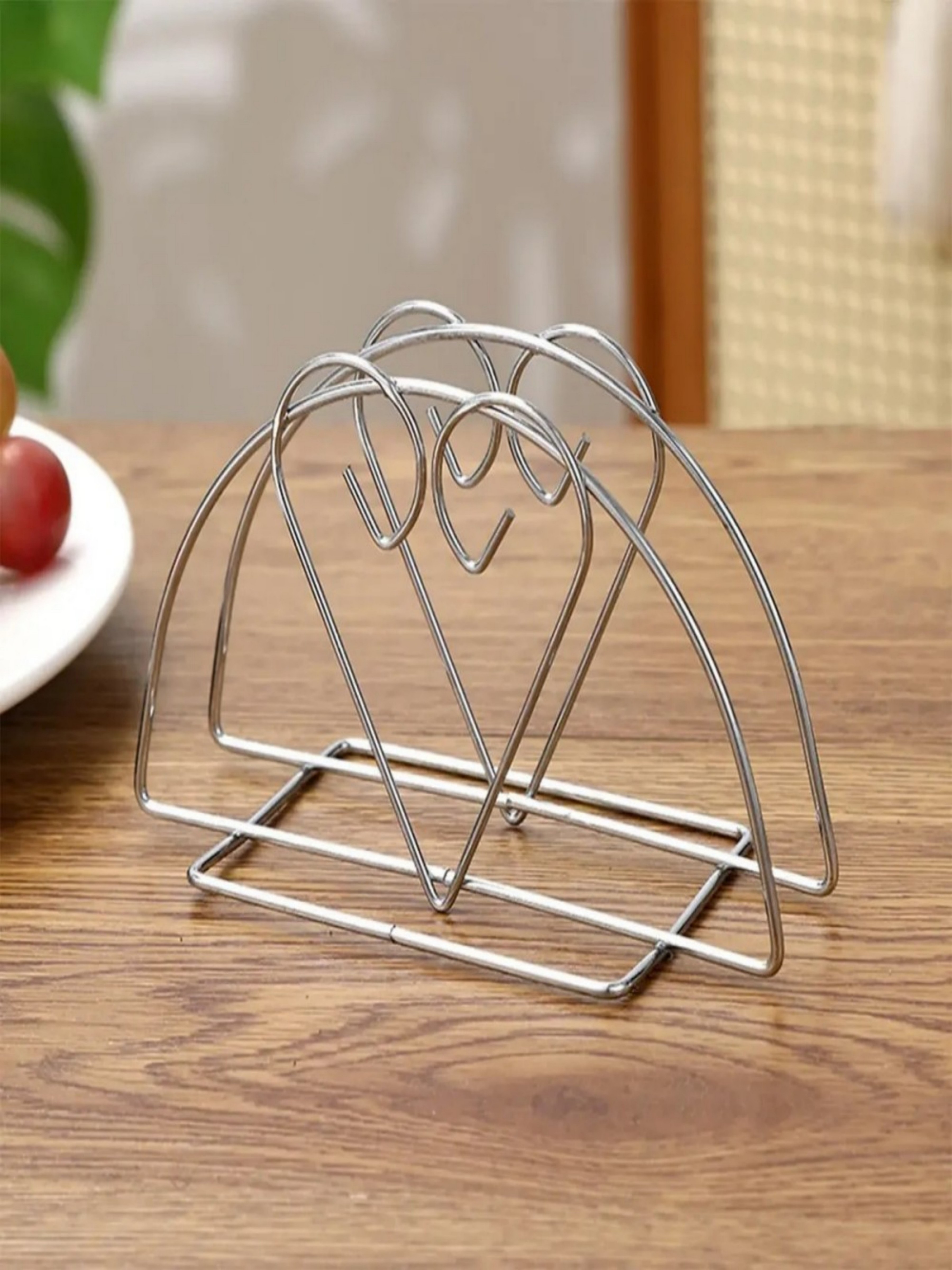 Silver Stainless Steel Heart Napkin Holder