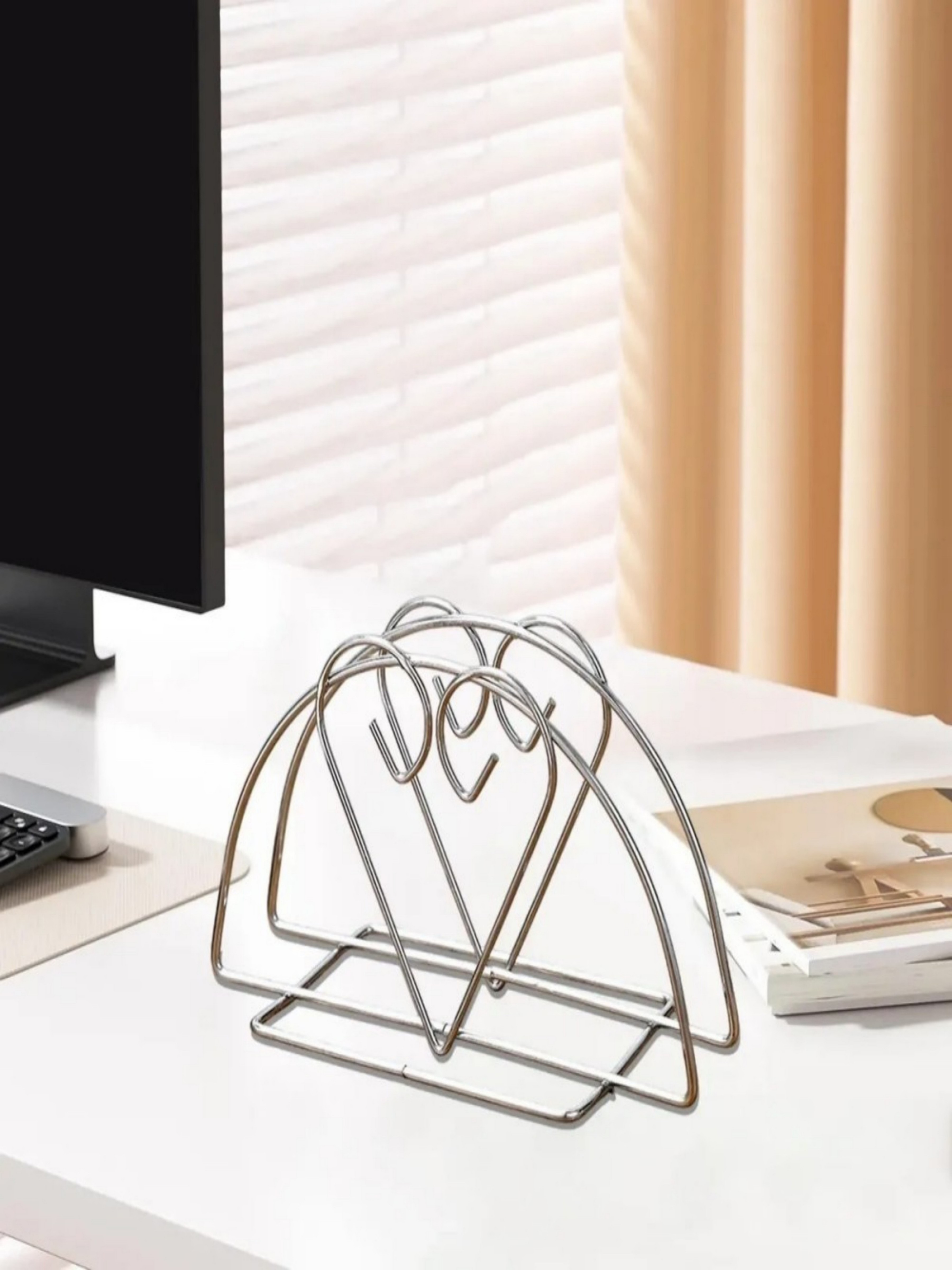 Silver Stainless Steel Heart Napkin Holder