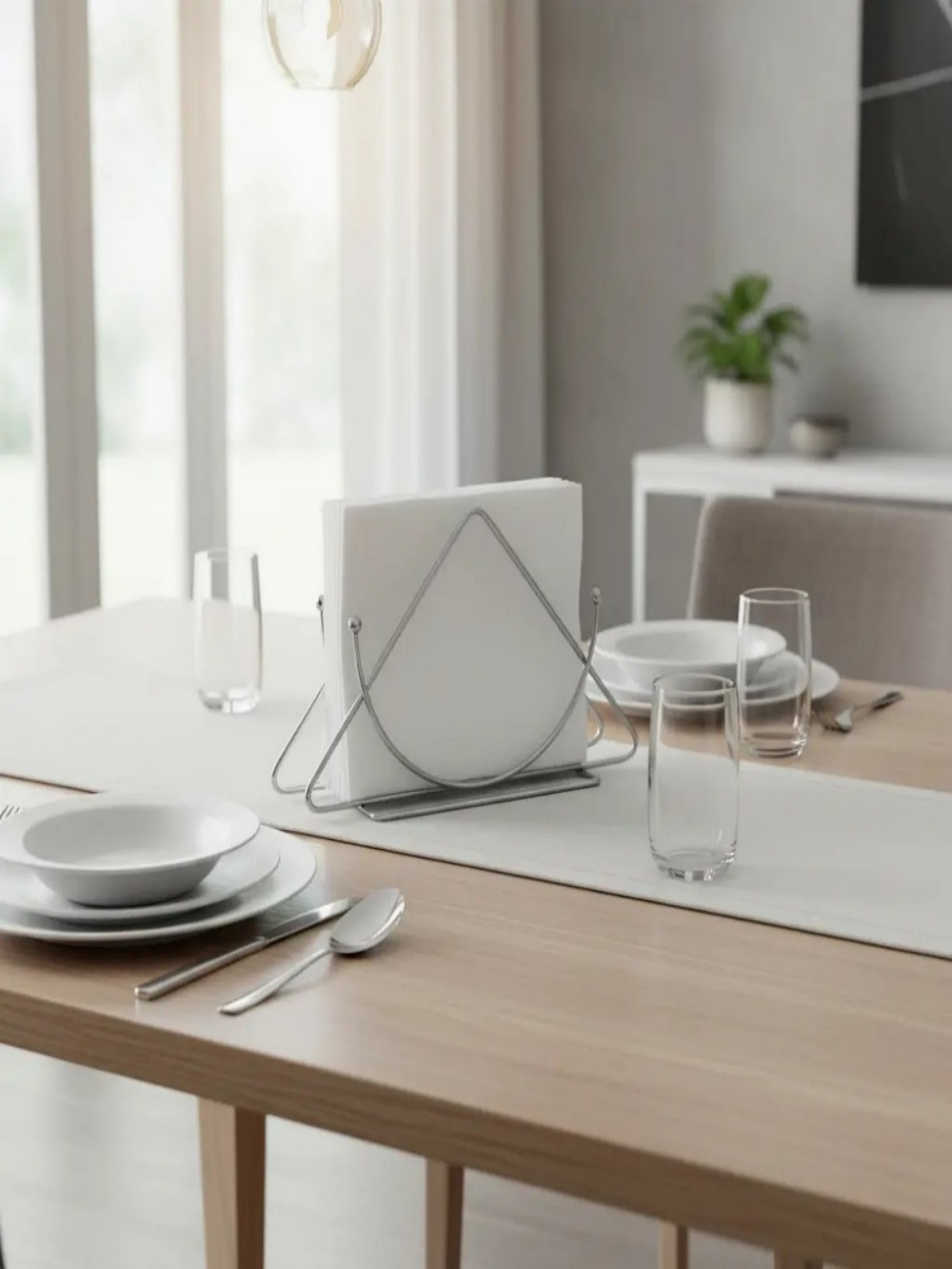 Silver Stainless Steel Napkin Holder
