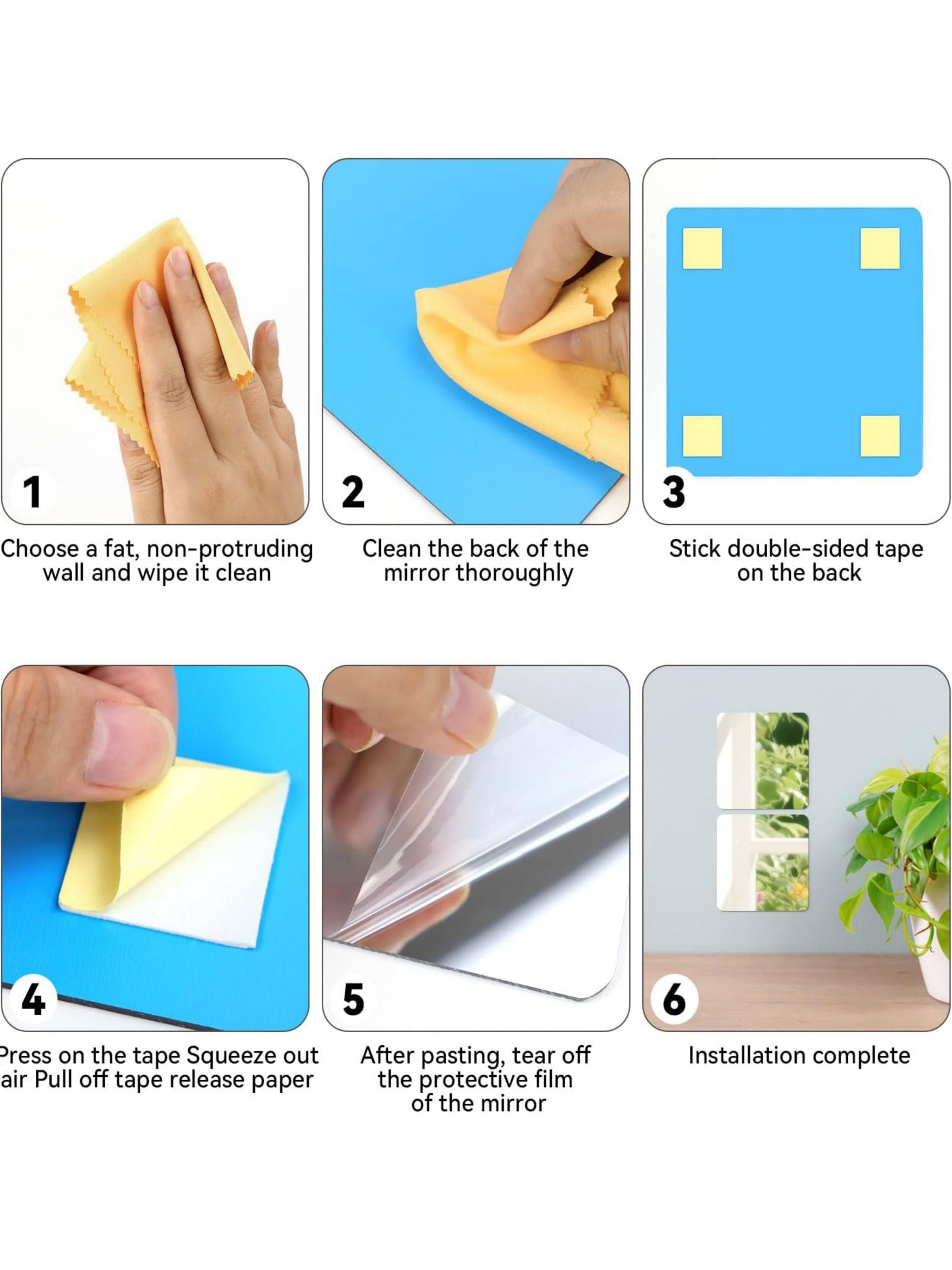 Acrylic Square Wall Mirrors with Rounded Corners