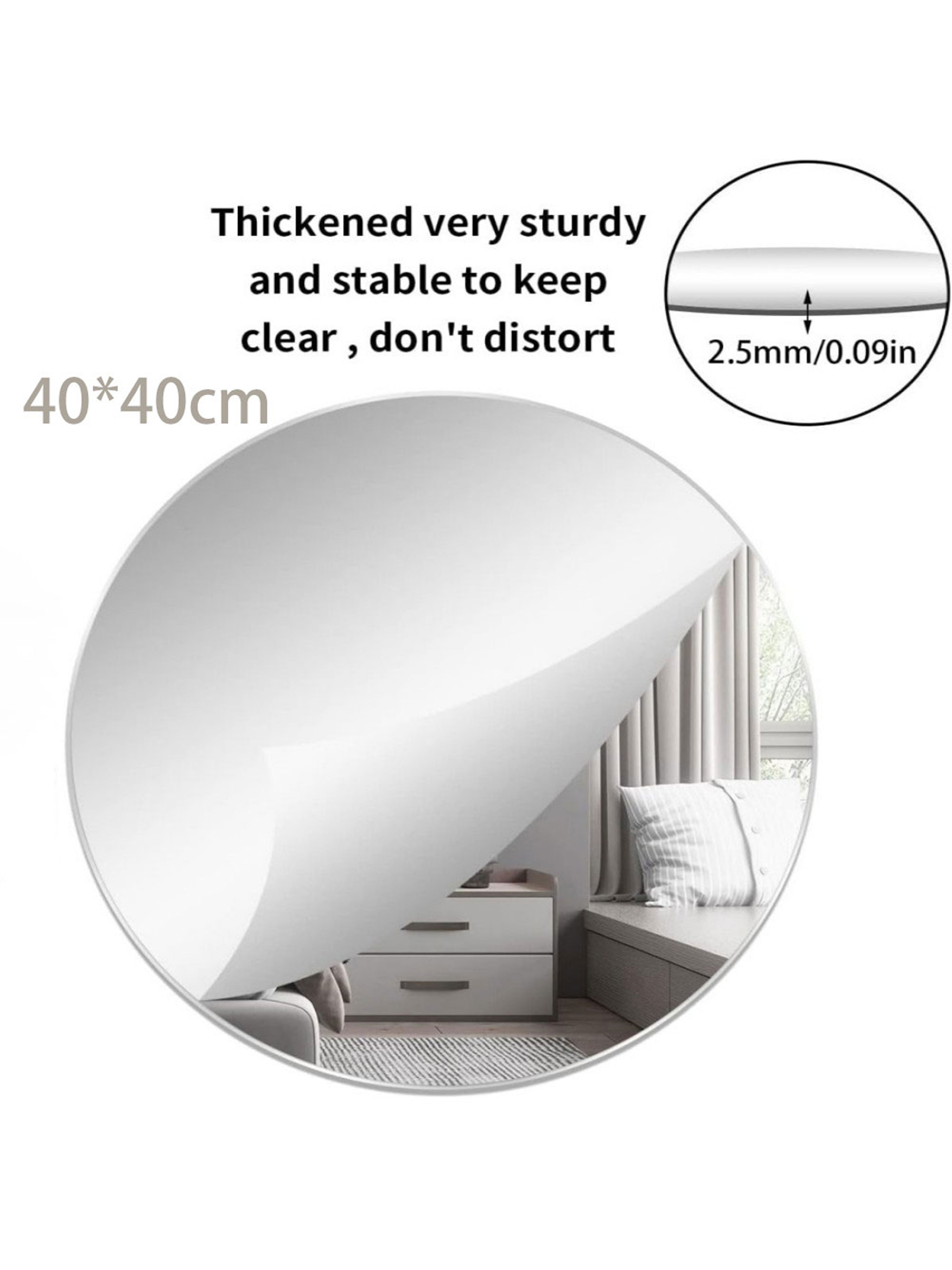 Round Acrylic Wall Mirror