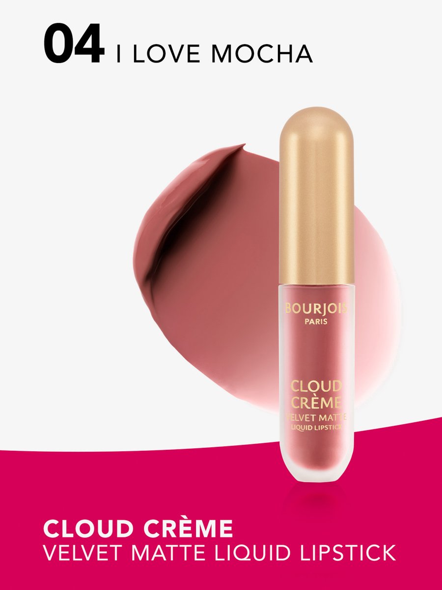 Cloud Creme Velvet Matte Liquid Lipstick - 04 - I Love Mocha, 3Ml