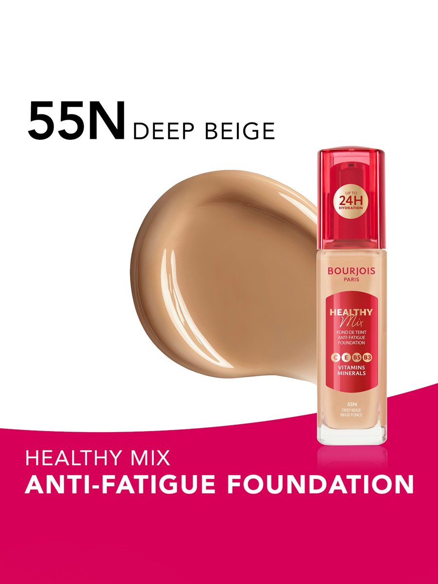 Healthy Mix Anti-Fatigue Foundation - 55N - Deep Beige, 30Ml