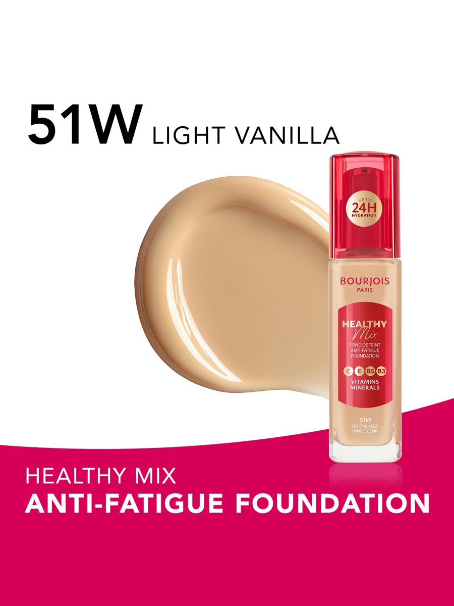 Healthy Mix Anti-Fatigue Foundation - 51W - Light Vanilla, 30Ml