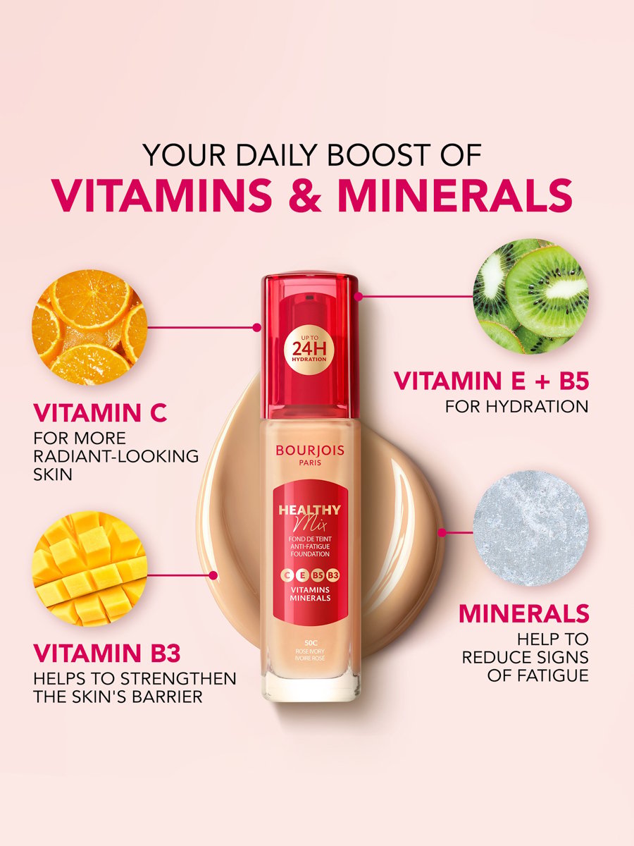 Healthy Mix Anti-Fatigue Foundation - 52W - Vanilla, 30Ml