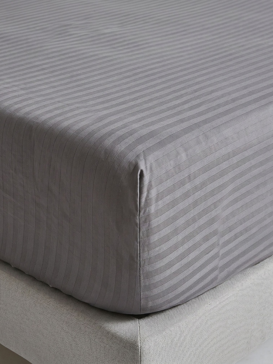 Hamilton Stripe Satin Cotton Single Fitted Sheet - 90x200+36 cm