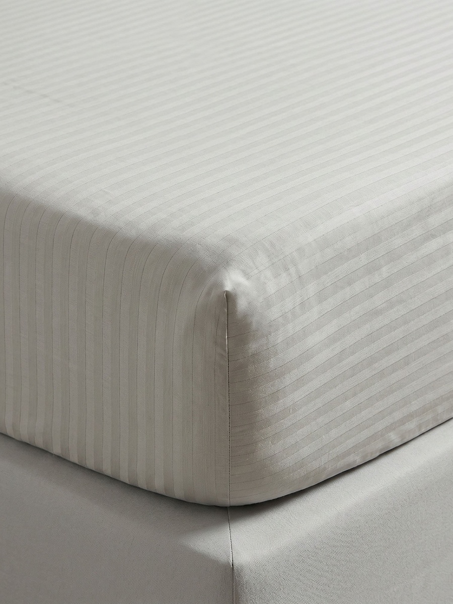 Hamilton Stripe Satin Cotton Single Fitted Sheet - 90x200+36 cm