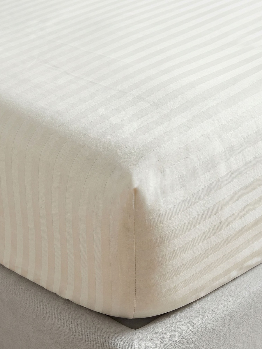 Hamilton Stripe Satin Cotton Single Fitted Sheet - 90x200+36 cm