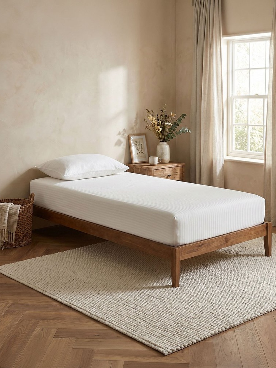 Hamilton Stripe Satin Cotton Single Fitted Sheet - 90x200+36 cm