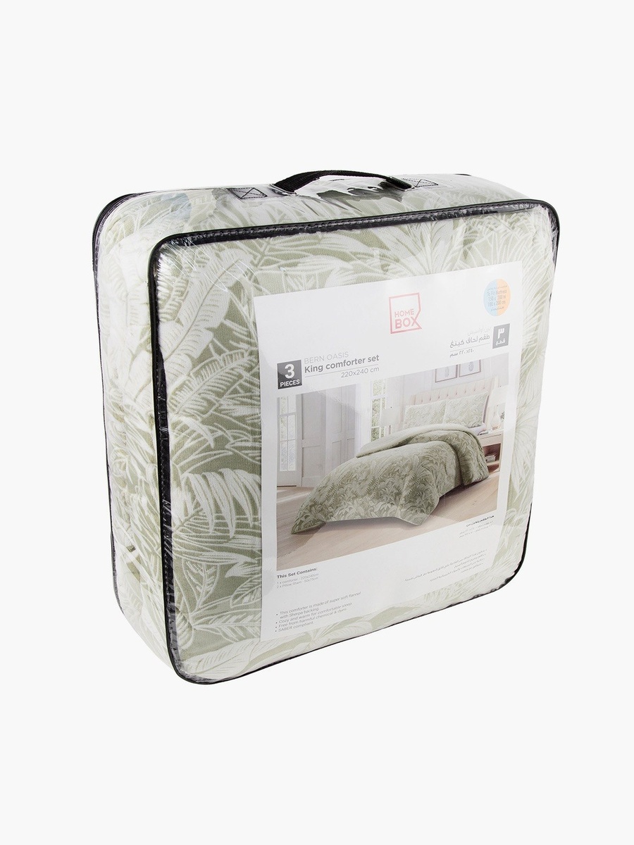 Bern Oasis 3-Piece King Flannel Comforter Set - 220x240 cm