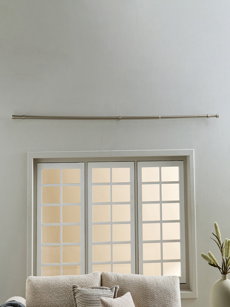 End to End 25mm Ceiling Wall Mount Extendable Single Curtain Rod with Brackets - 157- 457 cm