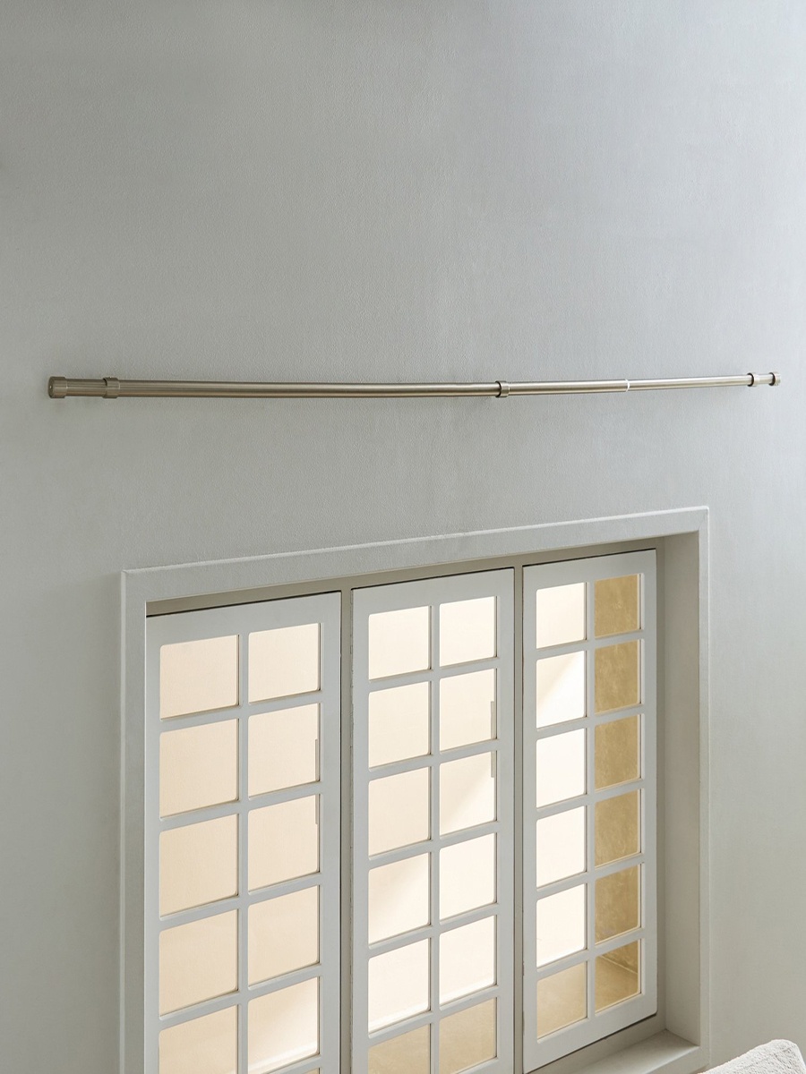 End to End 25mm Ceiling Wall Mount Extendable Single Curtain Rod with Brackets - 157- 457 cm