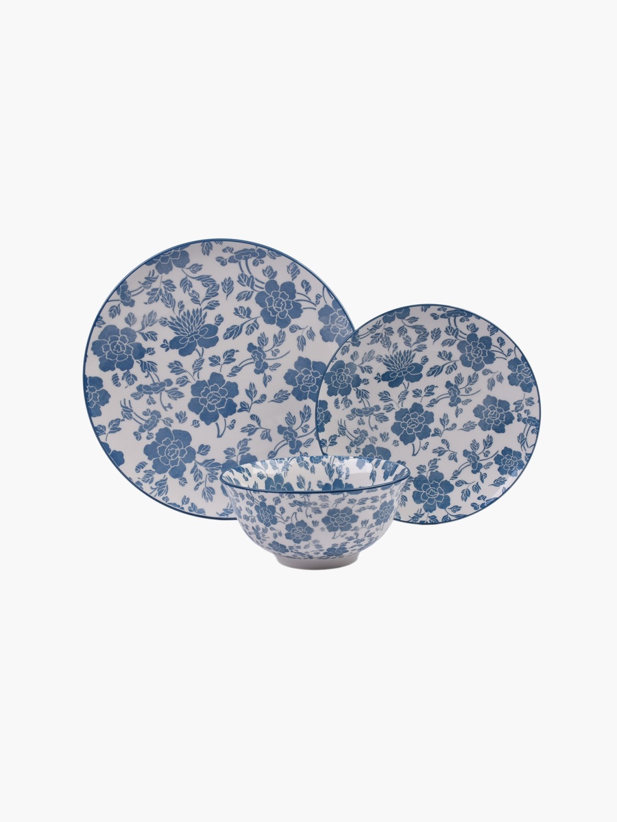 Oliver 18-Piece Floral Porcelain Dinner Set - Serves 6