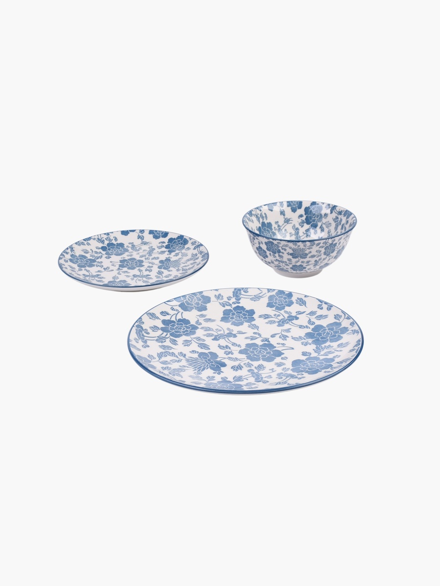 Oliver 18-Piece Floral Porcelain Dinner Set - Serves 6