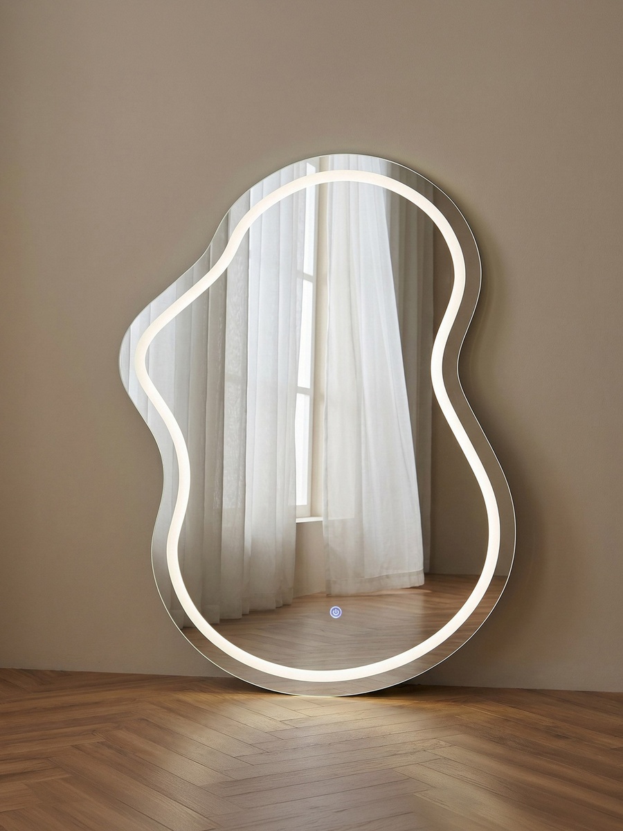 Reda Glit LED Abstract No Frame Wall Mirror - 70x100 cm