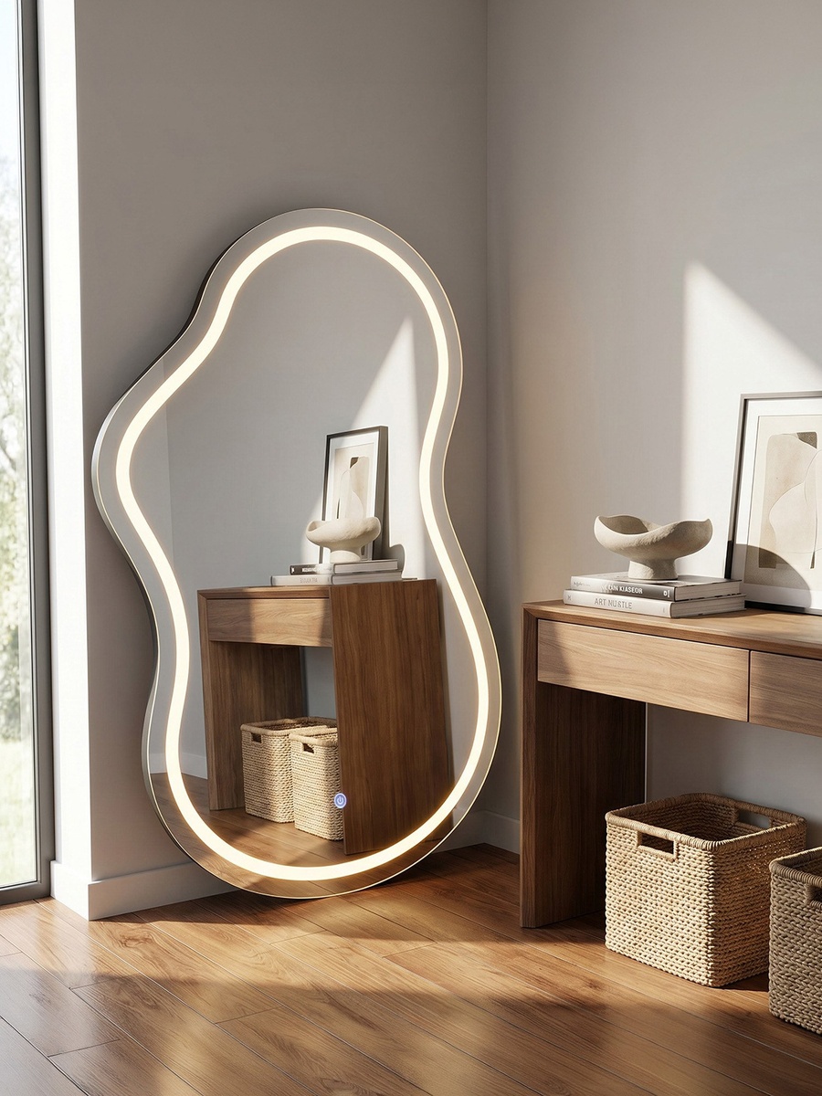Reda Glit LED Abstract No Frame Wall Mirror - 70x100 cm