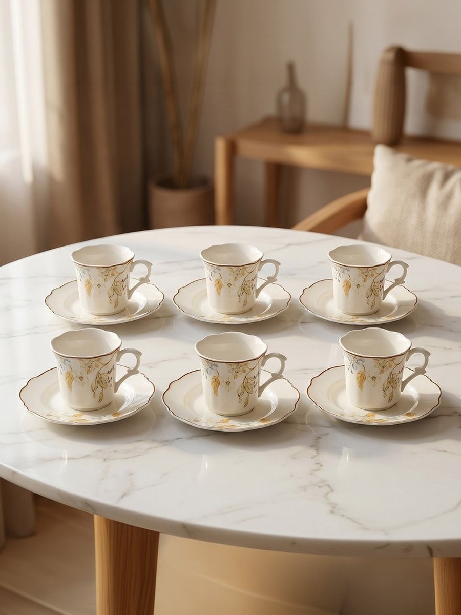 Zahra Floral 12-Piece Espresso Set - 90 ml
