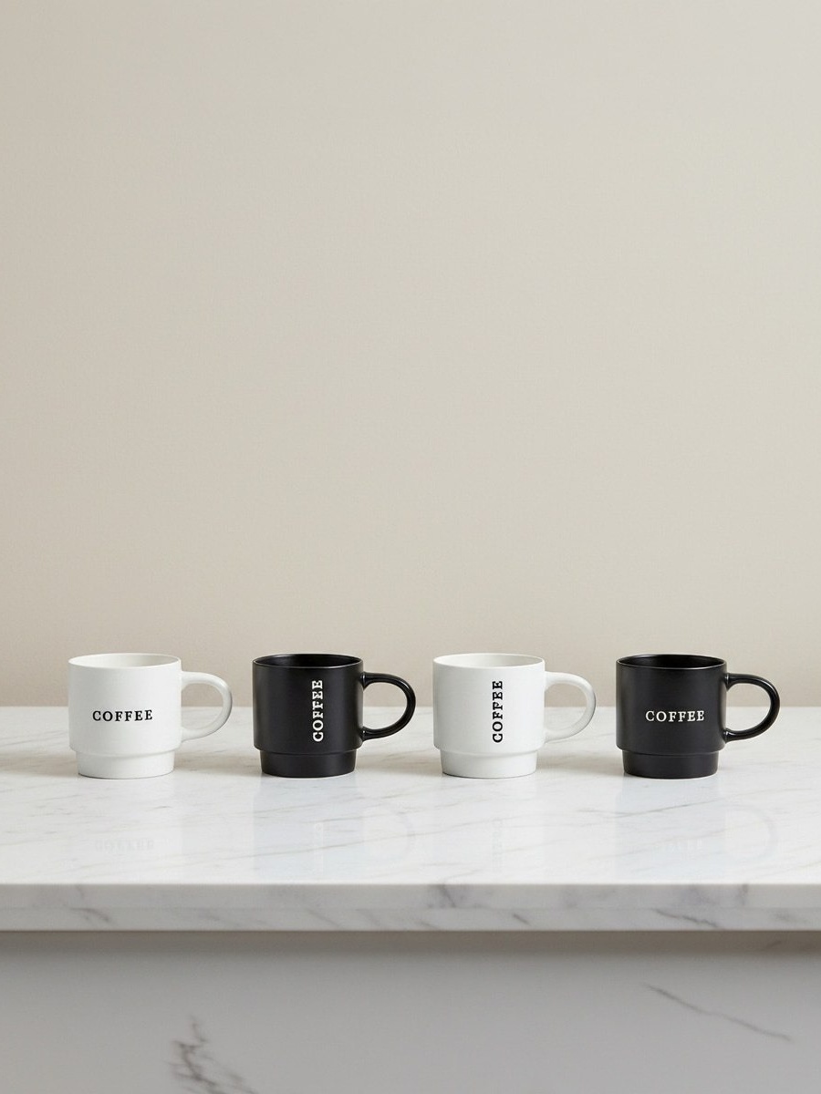 Susan 4-Piece Coffee Stackable Mug Set - 380 ml