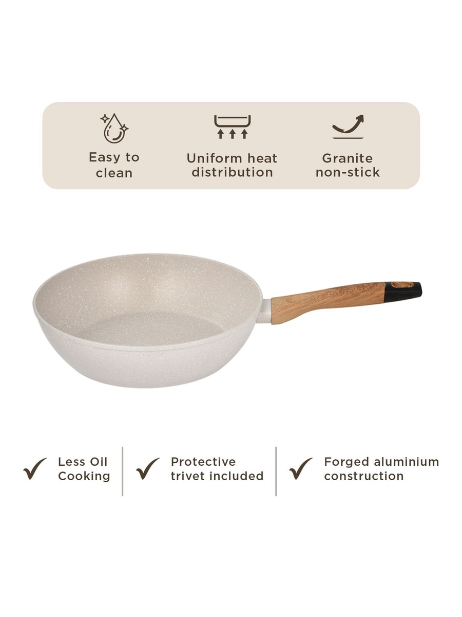 La Natura Induction Deep Fry Pan with Trivet - 28 cm