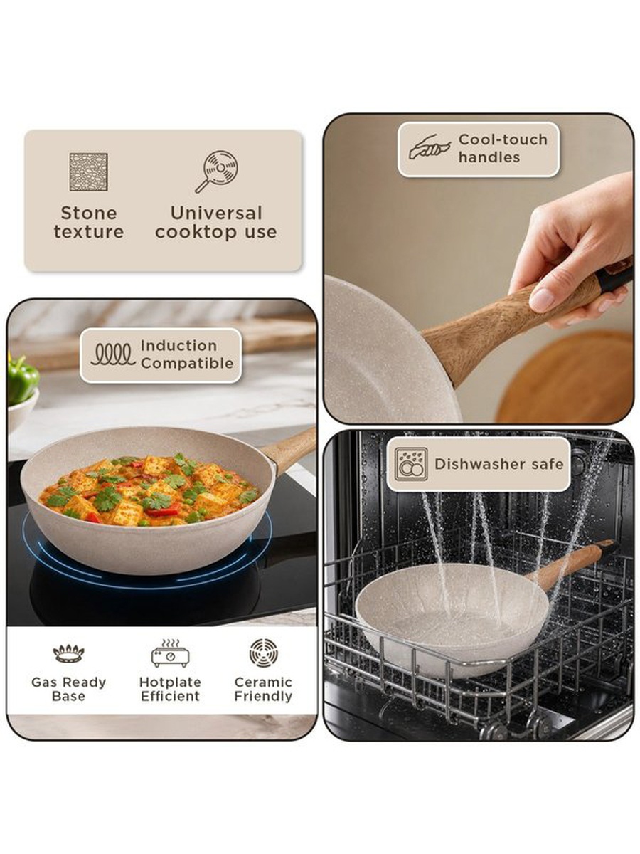 La Natura Induction Deep Fry Pan with Trivet - 28 cm