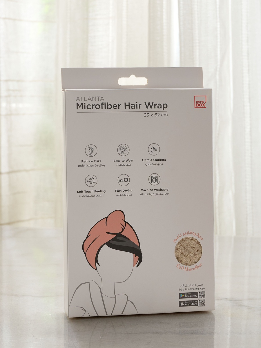 غطاء شعر مايكروفايبر ناعم وماص أتلانتا - 23*62 سم
