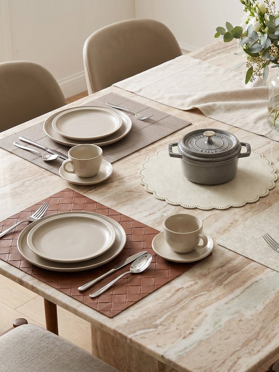 Tabletales Block Embroidery Rectangular Placemat - 30x45 cm