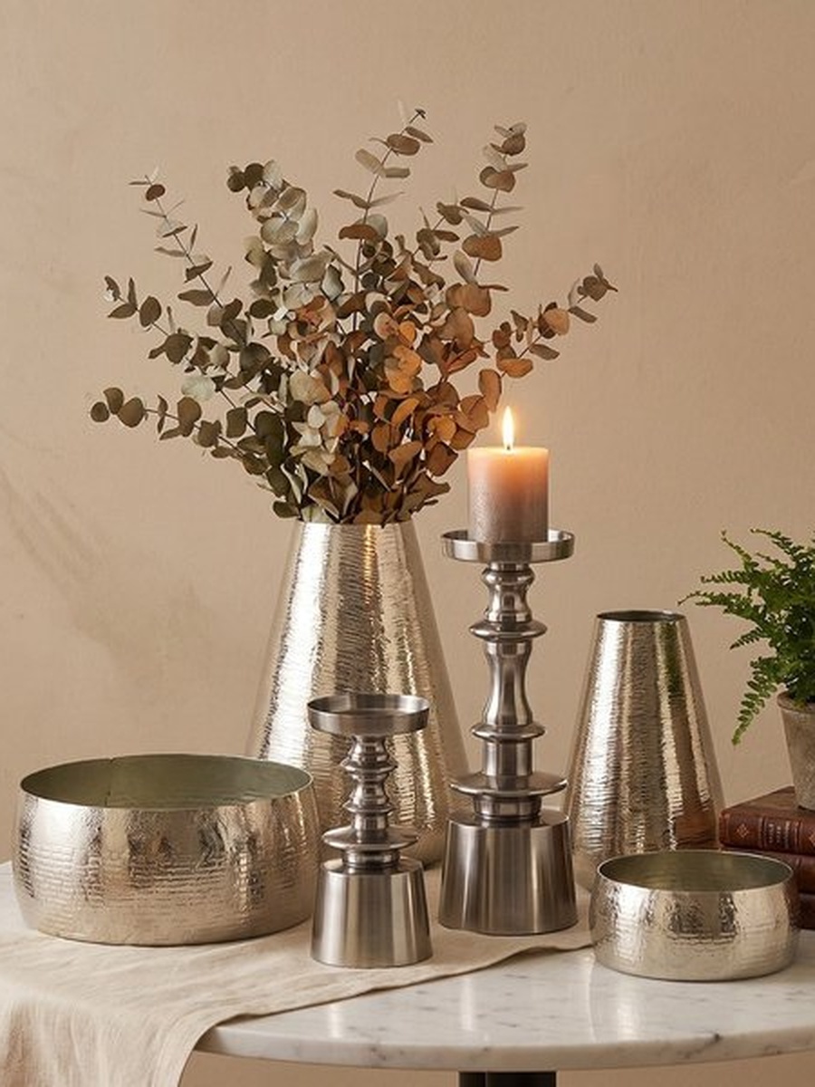 Ausie Elemente Aurum Decorative Pillar Candleholder - 8.5x8.5x26 cm