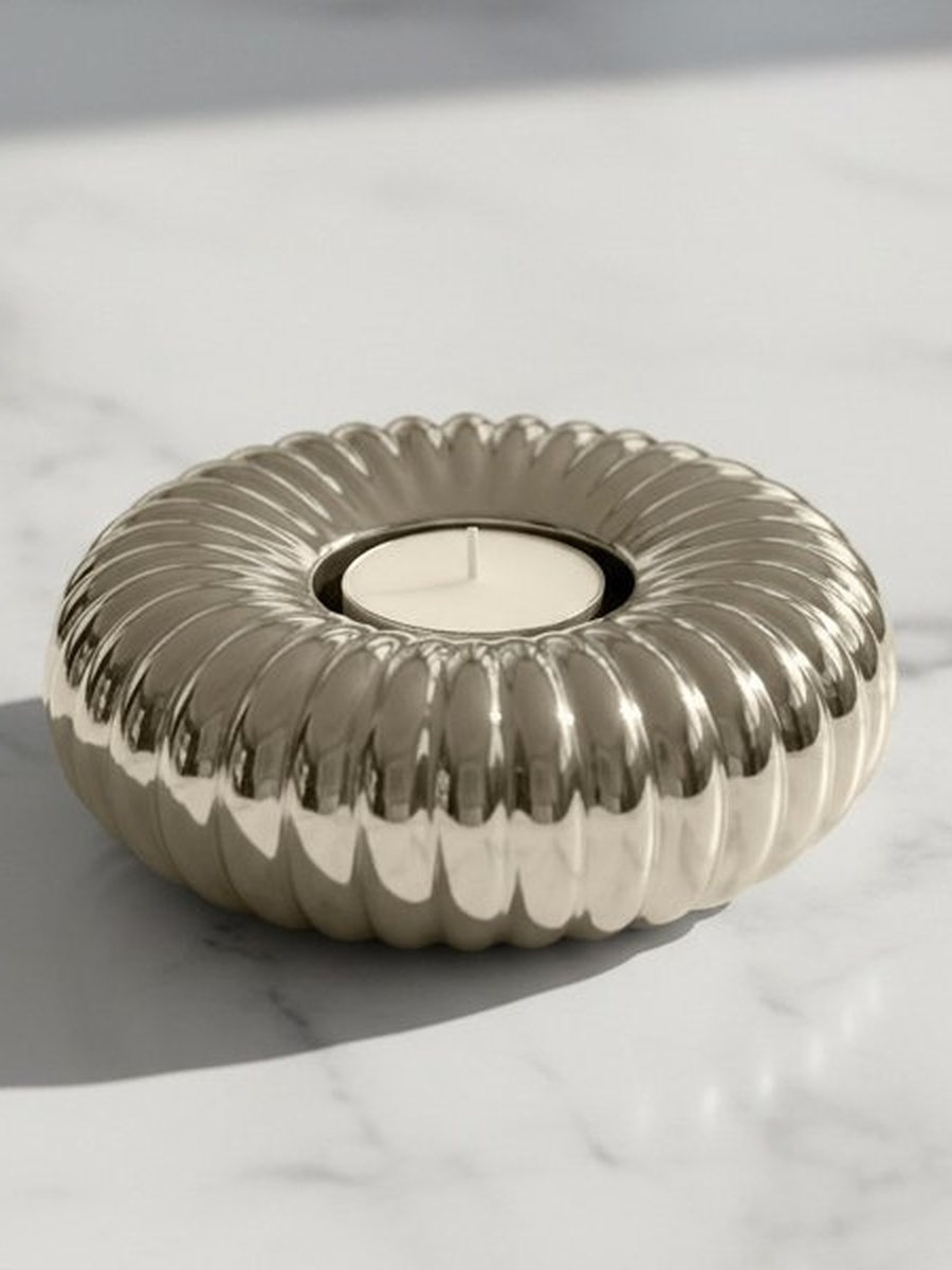 Aurum Sansa Dune Ceramic Decorative Tealight Candle Holder - 12.5x12.5x5 cm