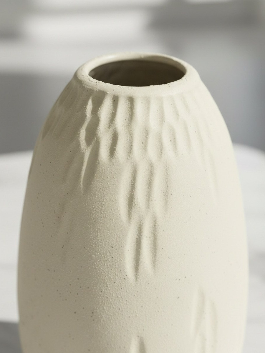 Sansa Riwaq Umber Ceramic Decorative Vase - 13.5x13.5x20 cm