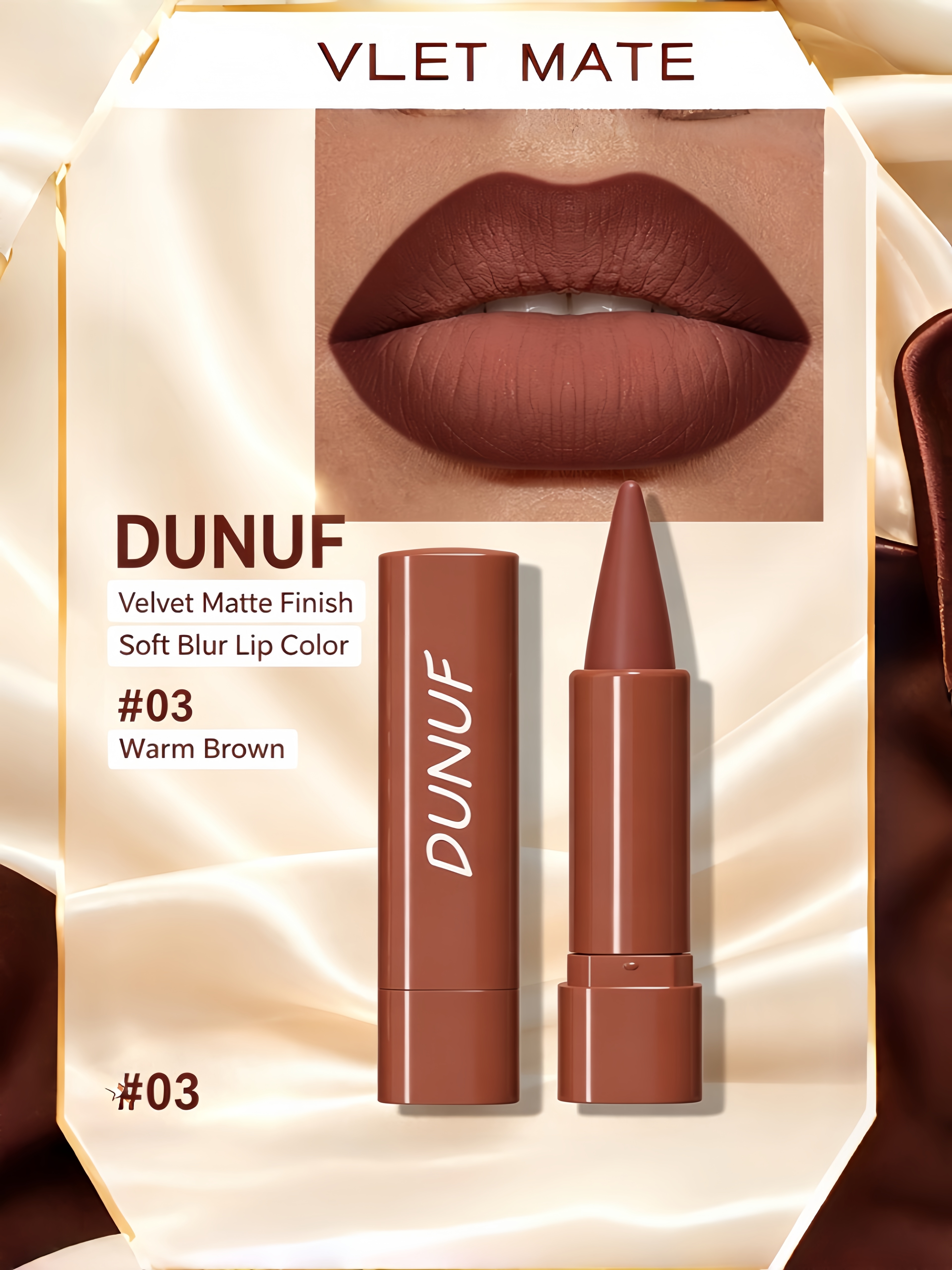 Velvet Matte Warm Brown Lipstick
