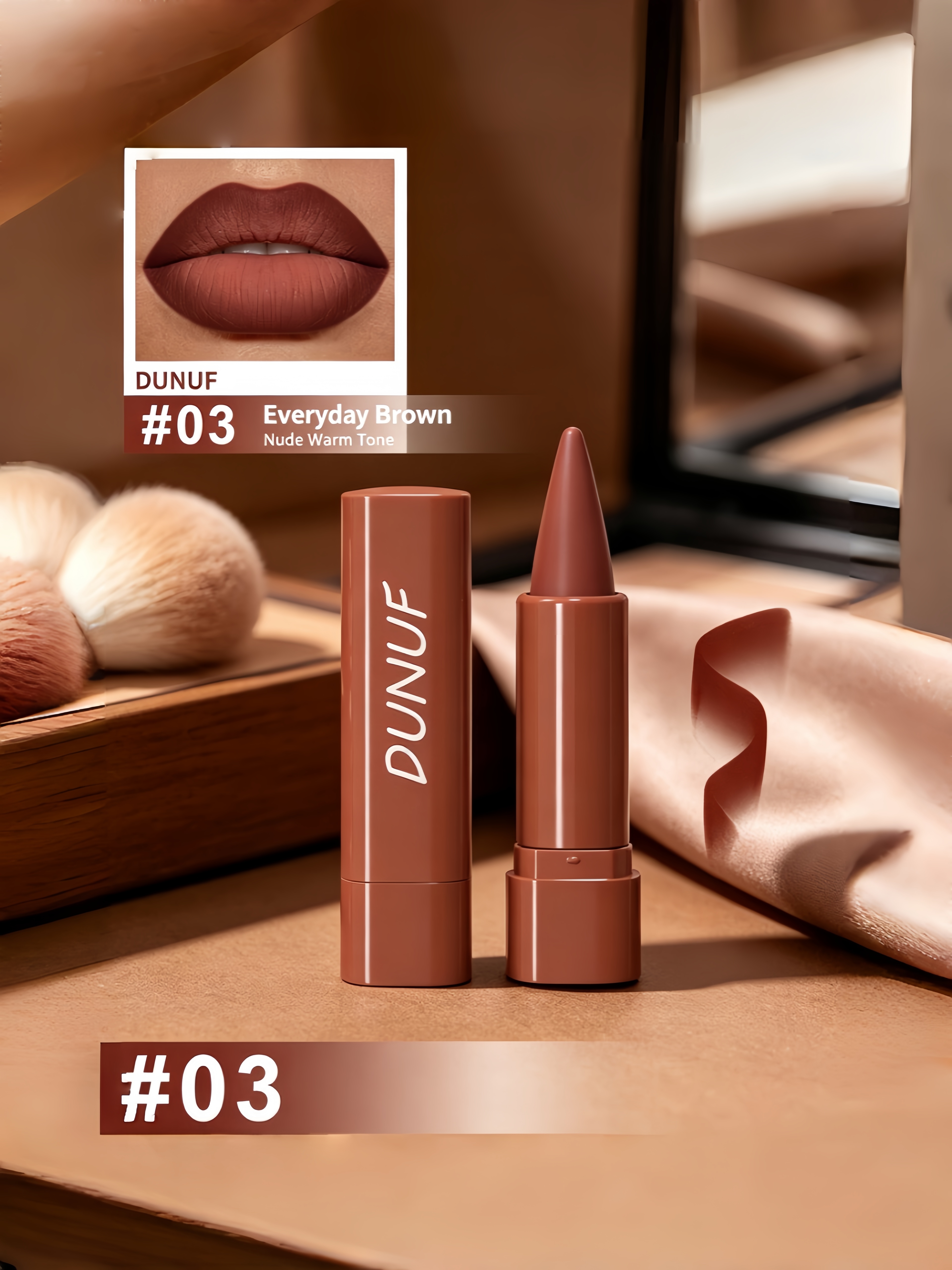Velvet Matte Warm Brown Lipstick