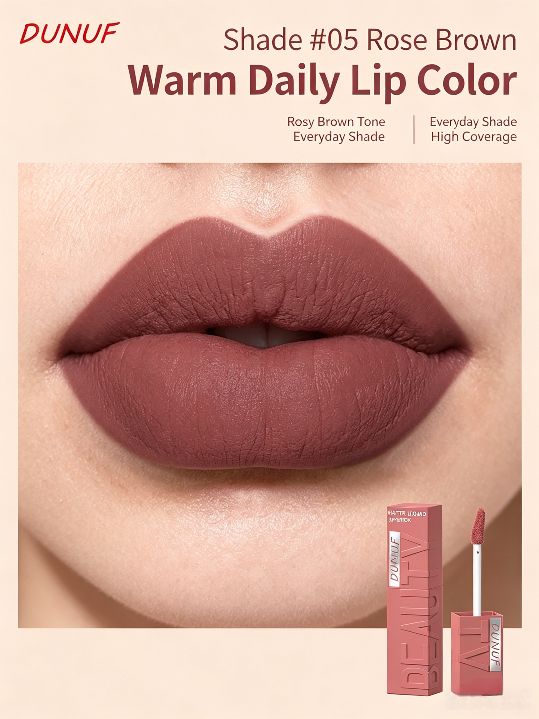 05 Rose Brown Matte Liquid Lipstick