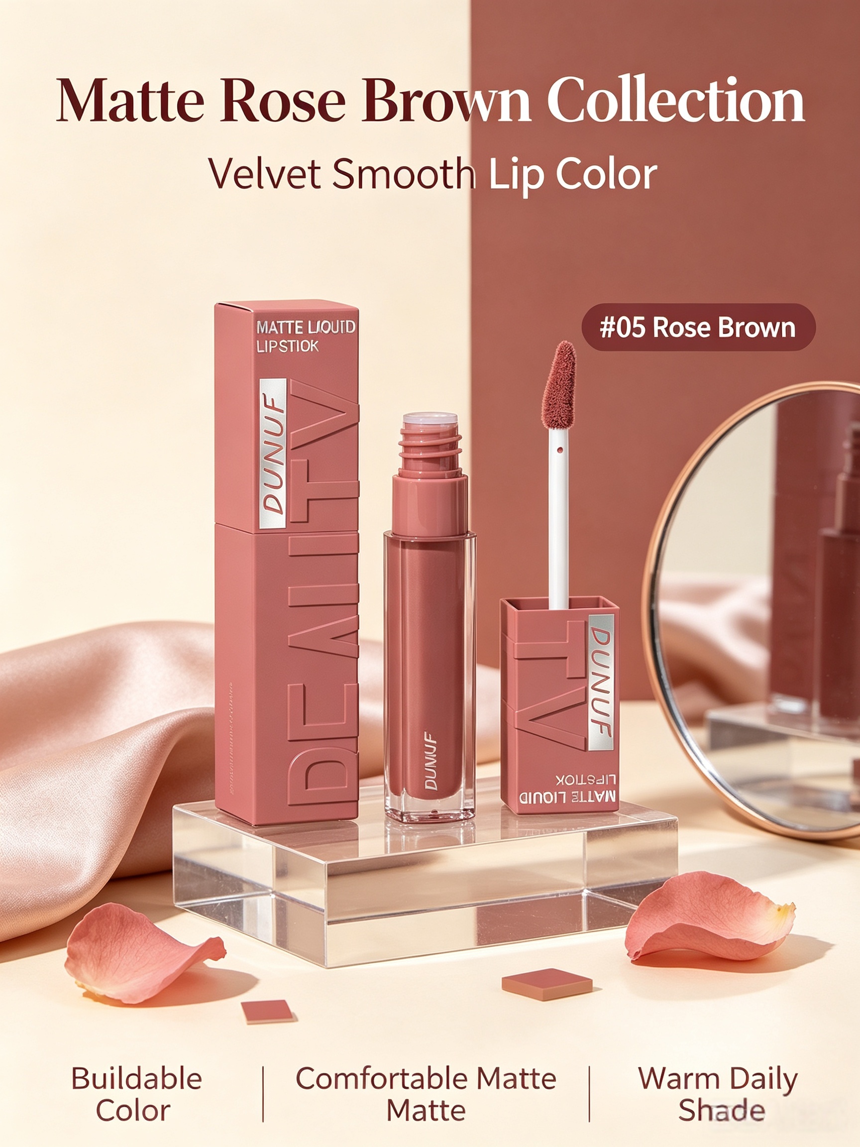 05 Rose Brown Matte Liquid Lipstick