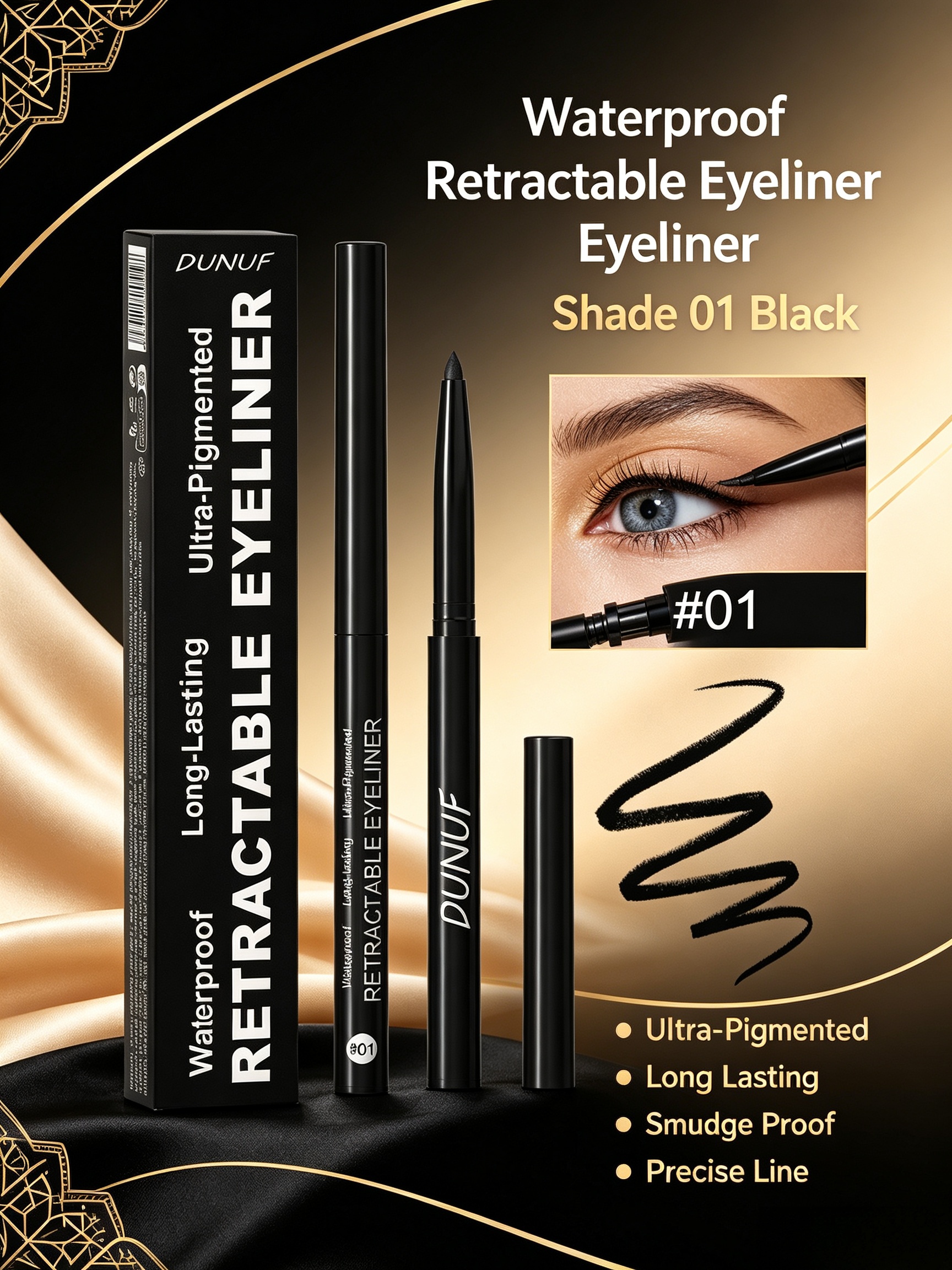 Waterproof Retractable Eyeliner Pencil