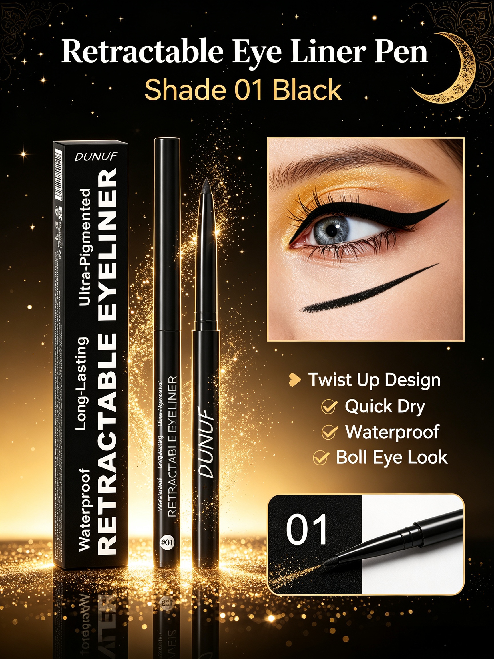 Waterproof Retractable Eyeliner Pencil